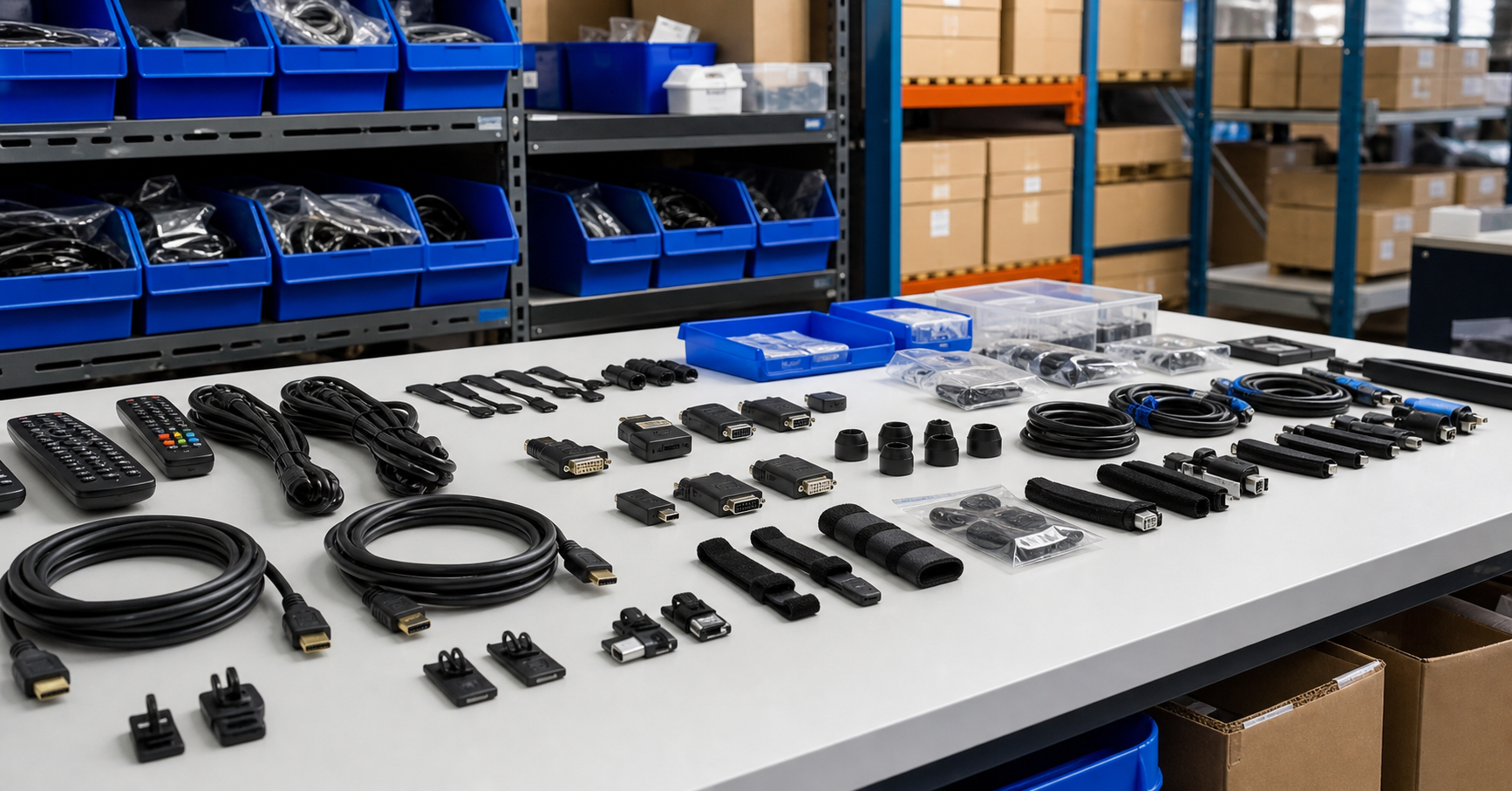 Utility accessory inventory selection in a business warehouse setting